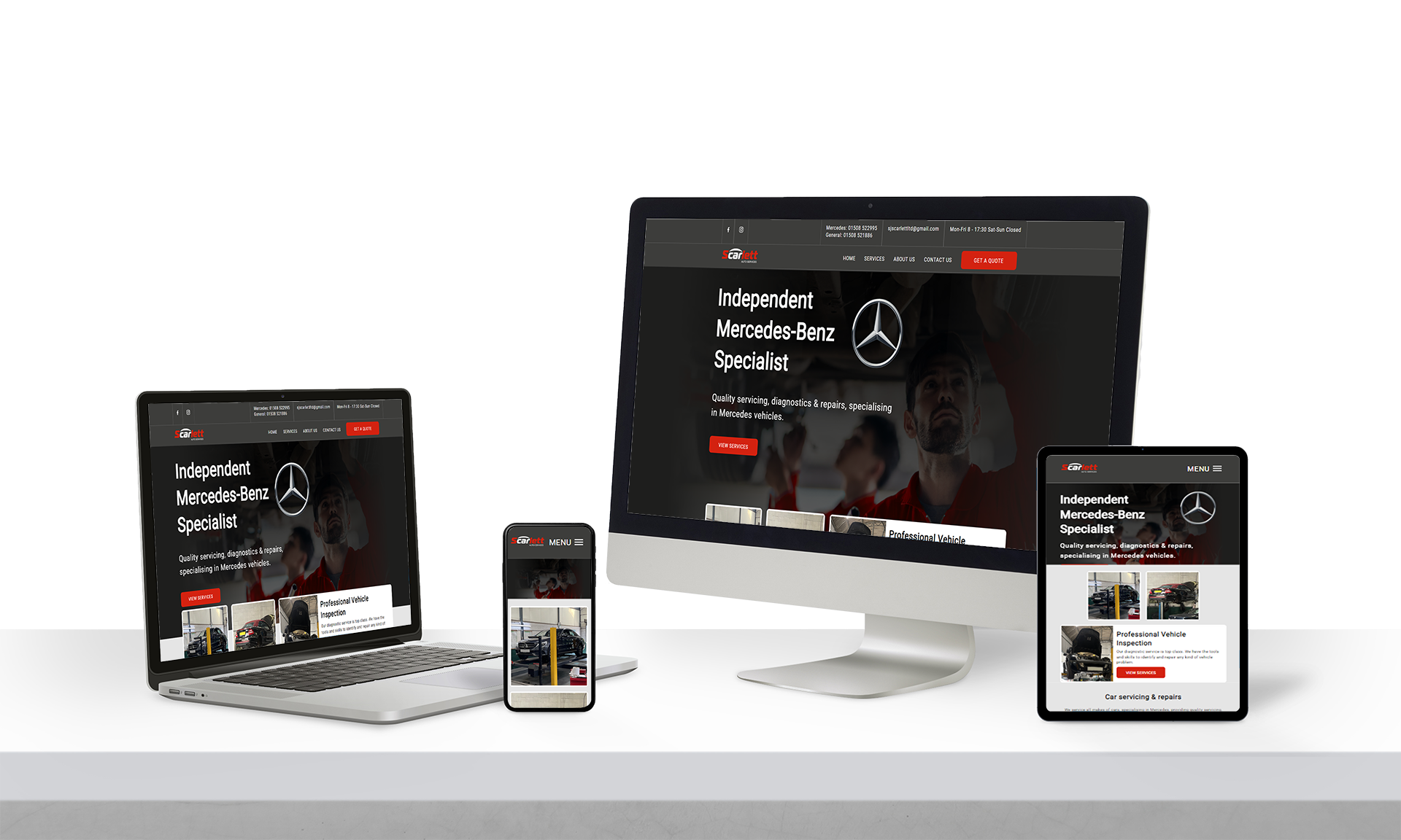 Scarlett Auto Services responsive devices